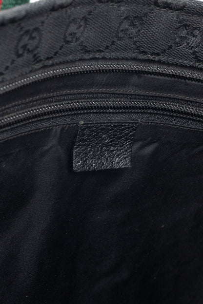 Gucci Black GG-Canvas Diaper Tote