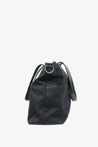 Gucci Black GG-Canvas Diaper Tote