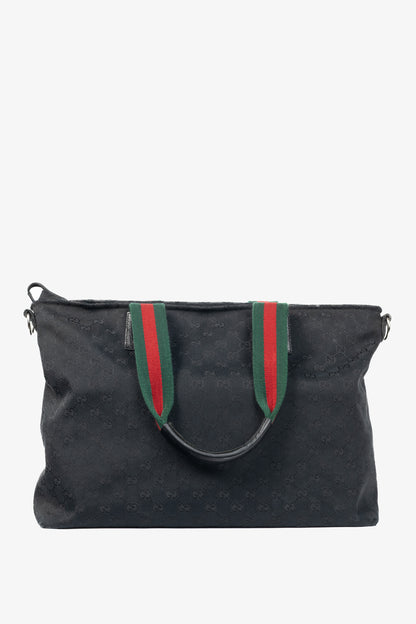 Gucci Black GG-Canvas Diaper Tote