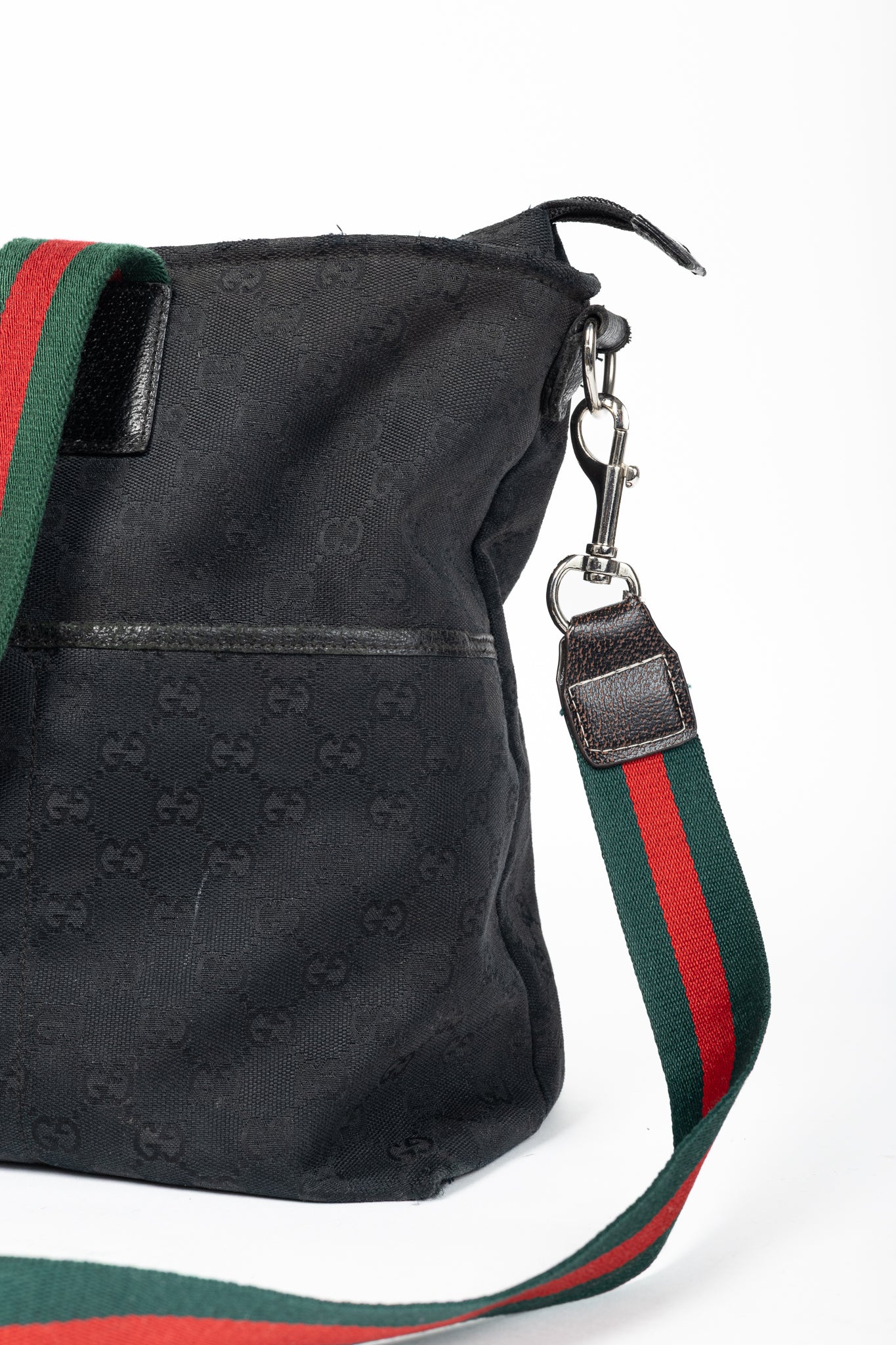 Gucci Black GG-Canvas Diaper Tote