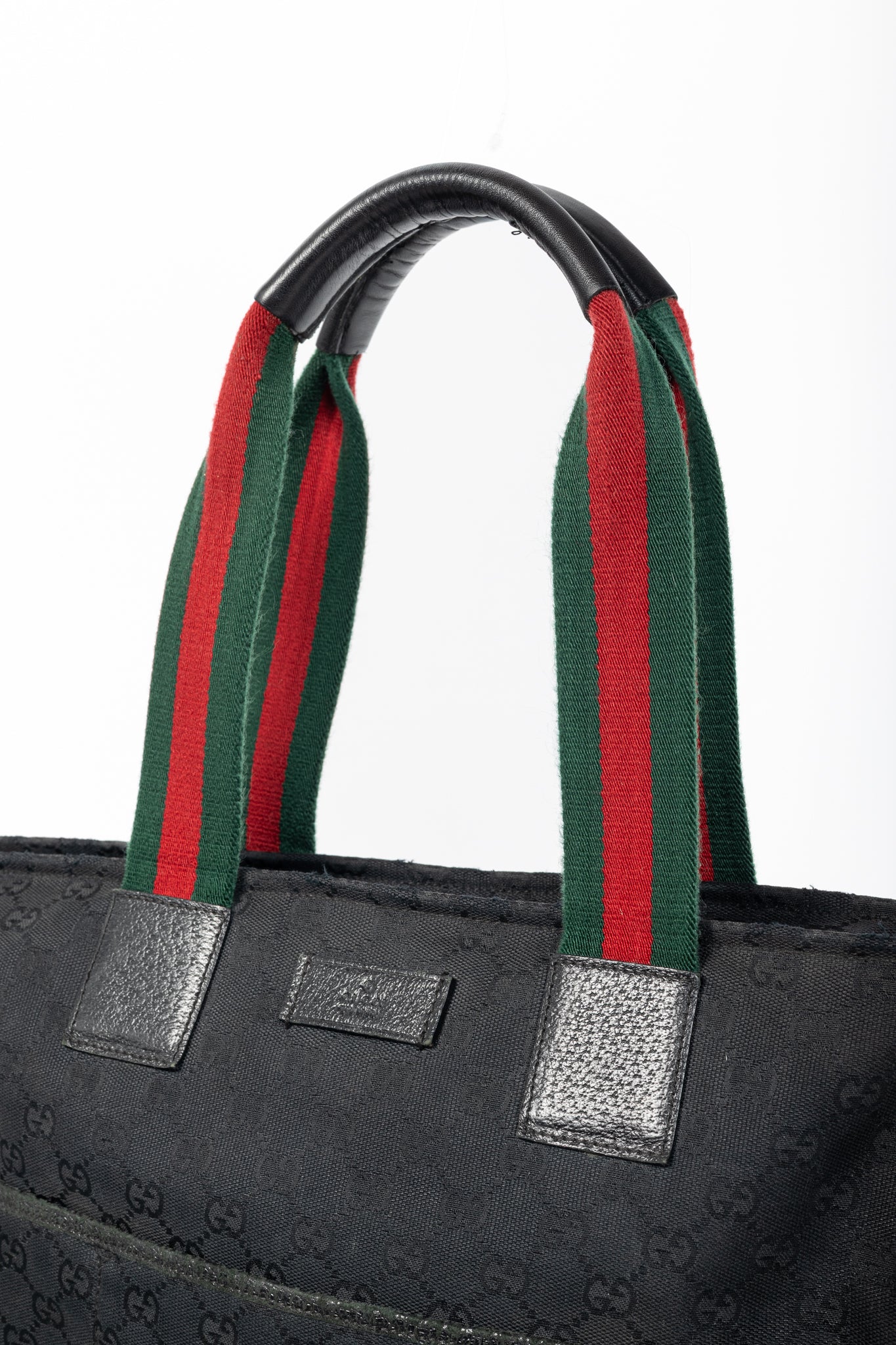 Gucci Black GG-Canvas Diaper Tote