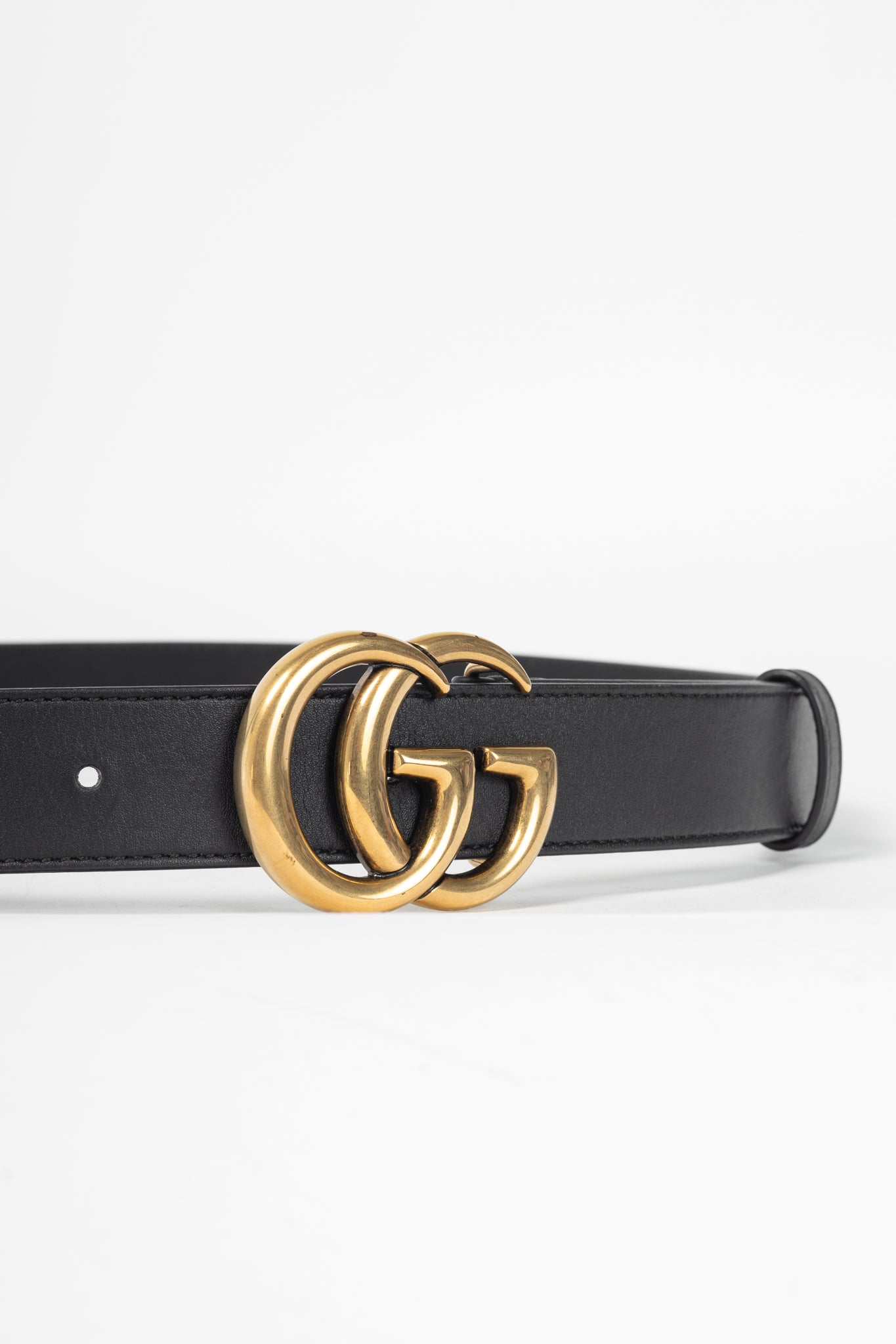 Gucci GG Marmont Black Leather Belt