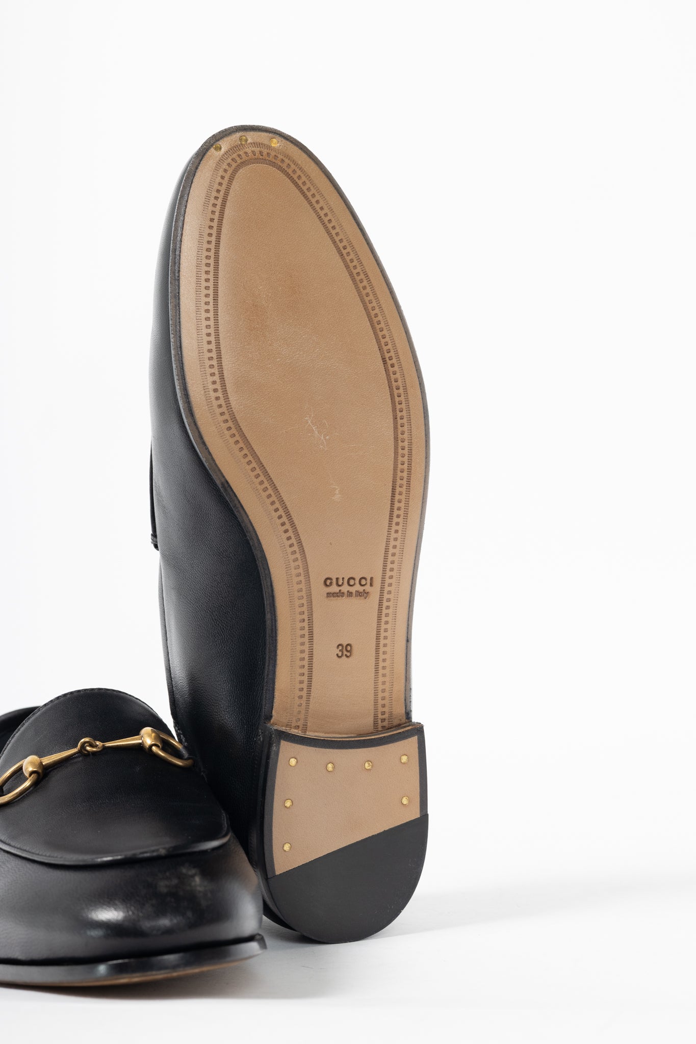 Gucci Nero Agnello Plonge Horsebit Loafers