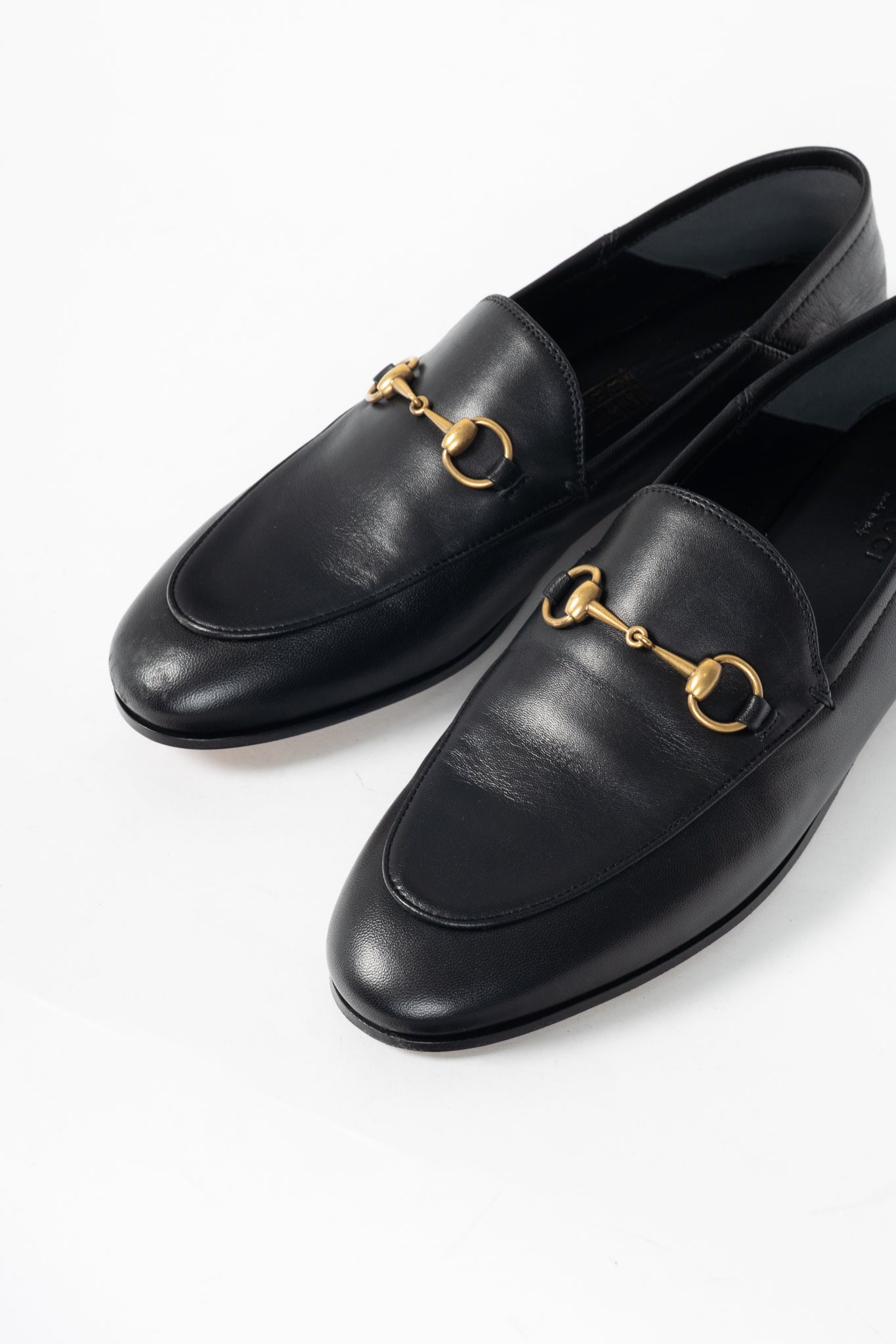 Gucci Nero Agnello Plonge Horsebit Loafers