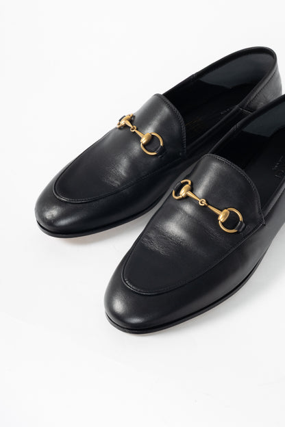 Gucci Nero Agnello Plonge Horsebit Loafers