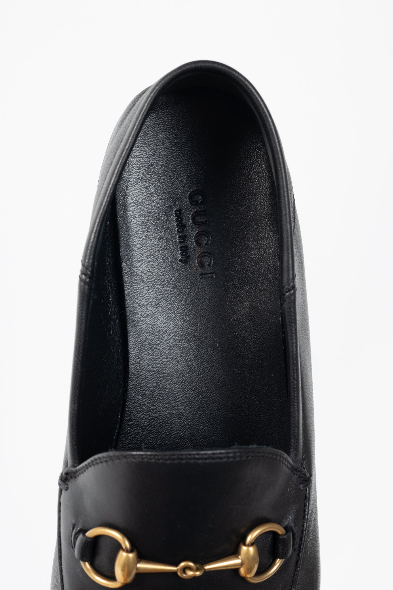 Gucci Nero Agnello Plonge Horsebit Loafers