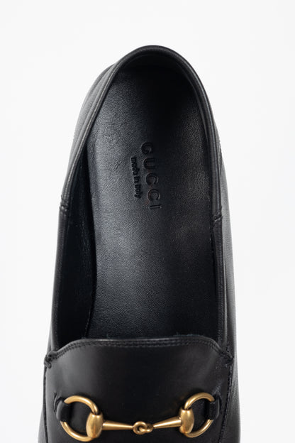 Gucci Nero Agnello Plonge Horsebit Loafers