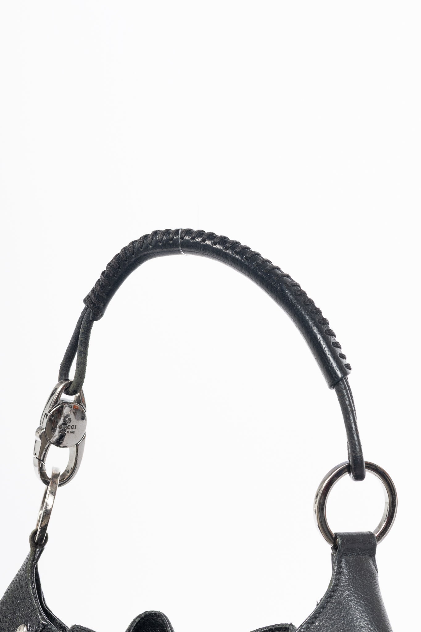 Gucci Black GG Monogram Canvas Drawstring Hobo