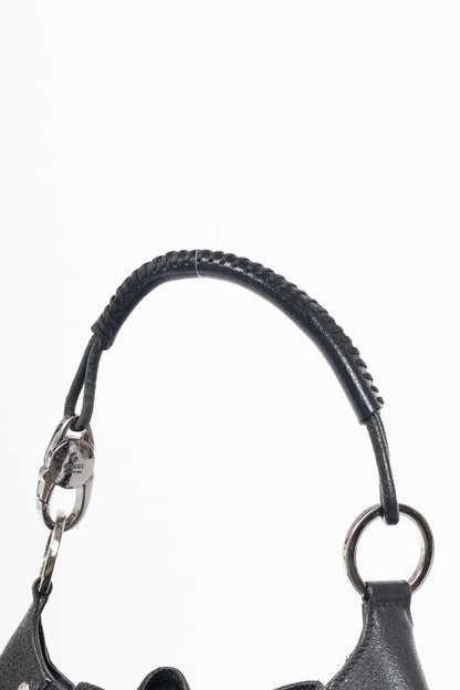 Gucci Black GG Monogram Canvas Drawstring Hobo