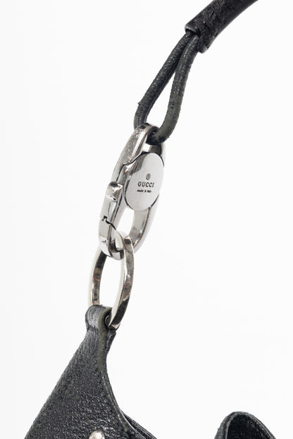 Gucci Black GG Monogram Canvas Drawstring Hobo