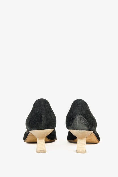 Gucci Tom Ford Era Black-Suede Pointed Toe Kitten Heels