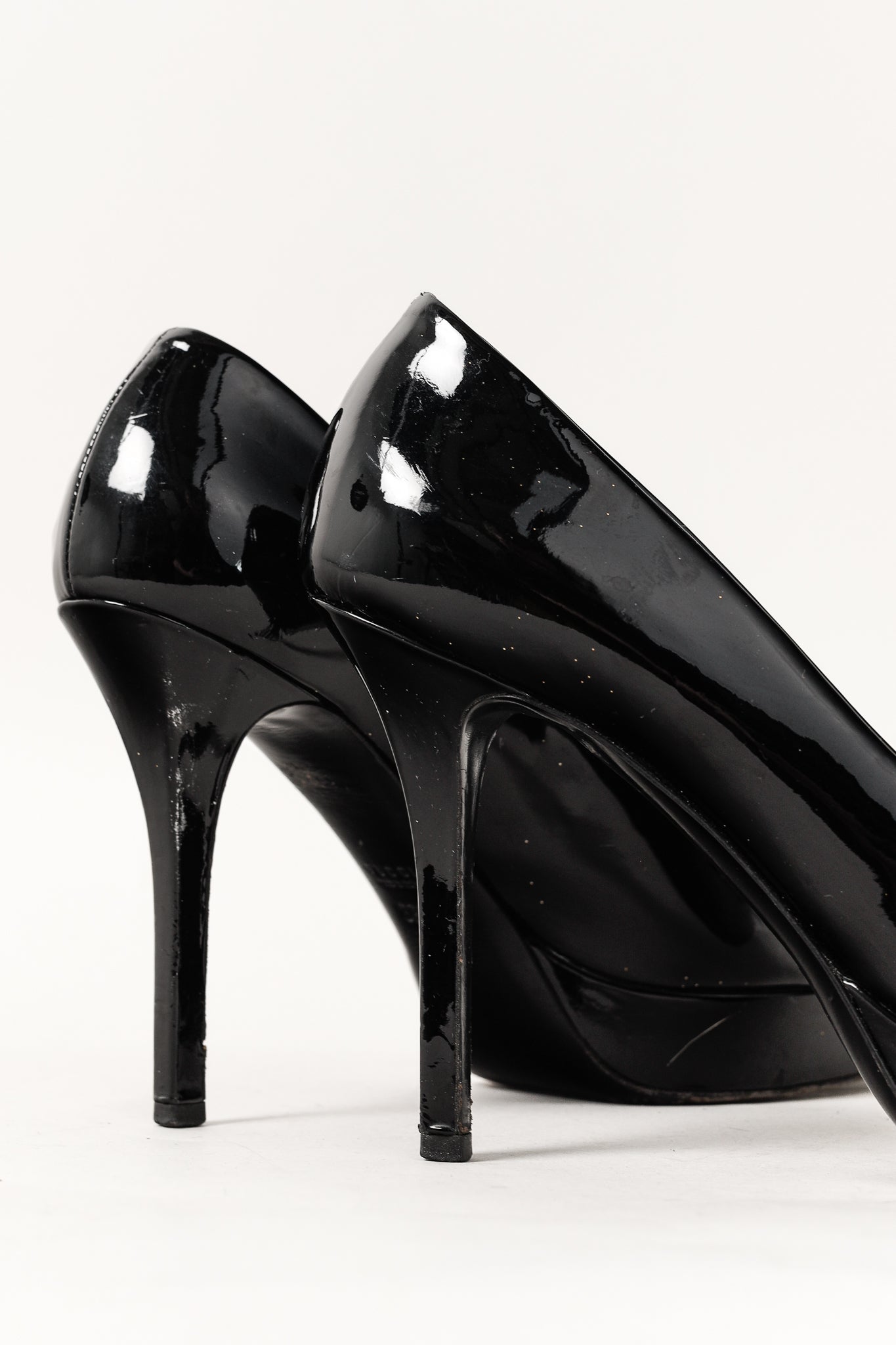 Gucci Nero Vernice Crystal Square-Toe Patent Leather Platform Pumps