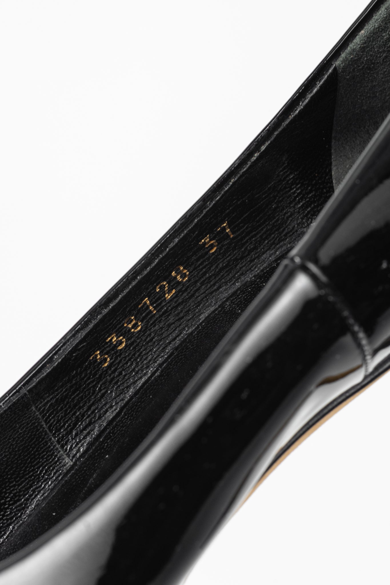 Gucci Kristen Black Patent-Leather Pointed Toe Bamboo Heels
