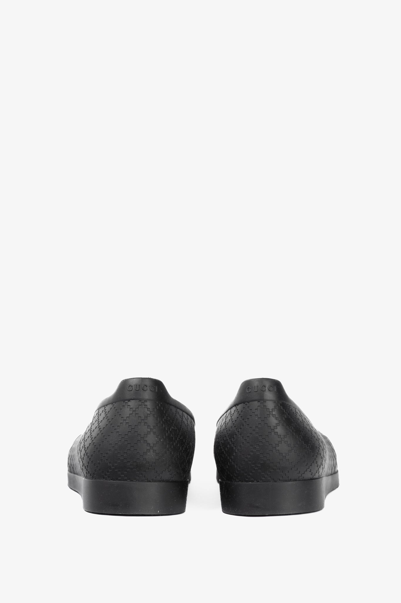 Gucci Black Cover Diamante Pattern Rubber Overshoes