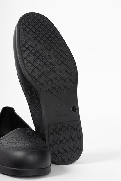 Gucci Black Cover Diamante Pattern Rubber Overshoes