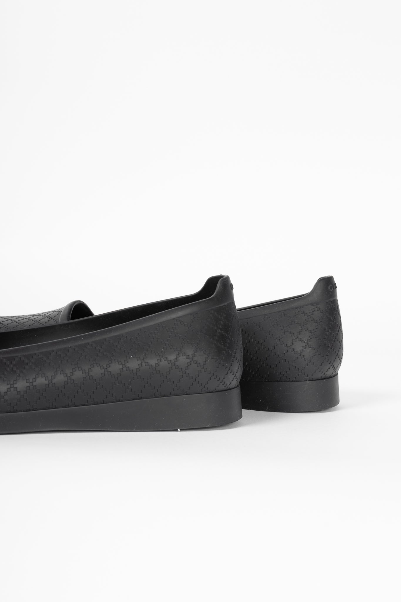 Gucci Black Cover Diamante Pattern Rubber Overshoes