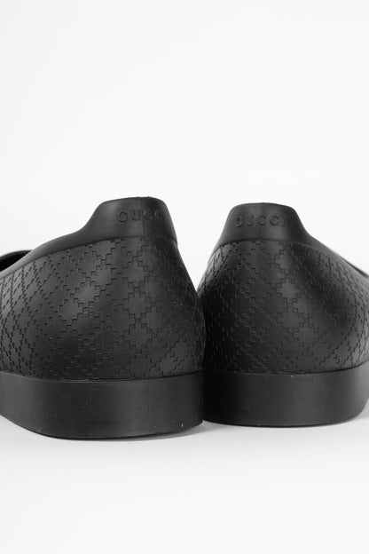 Gucci Black Cover Diamante Pattern Rubber Overshoes