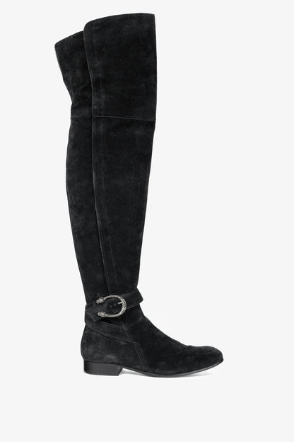 Gucci Dionysus Nero Suede Over-The-Knee Boots