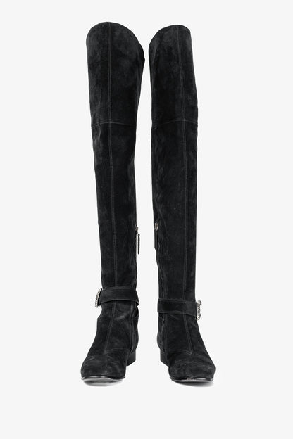 Gucci Dionysus Nero Suede Over-The-Knee Boots
