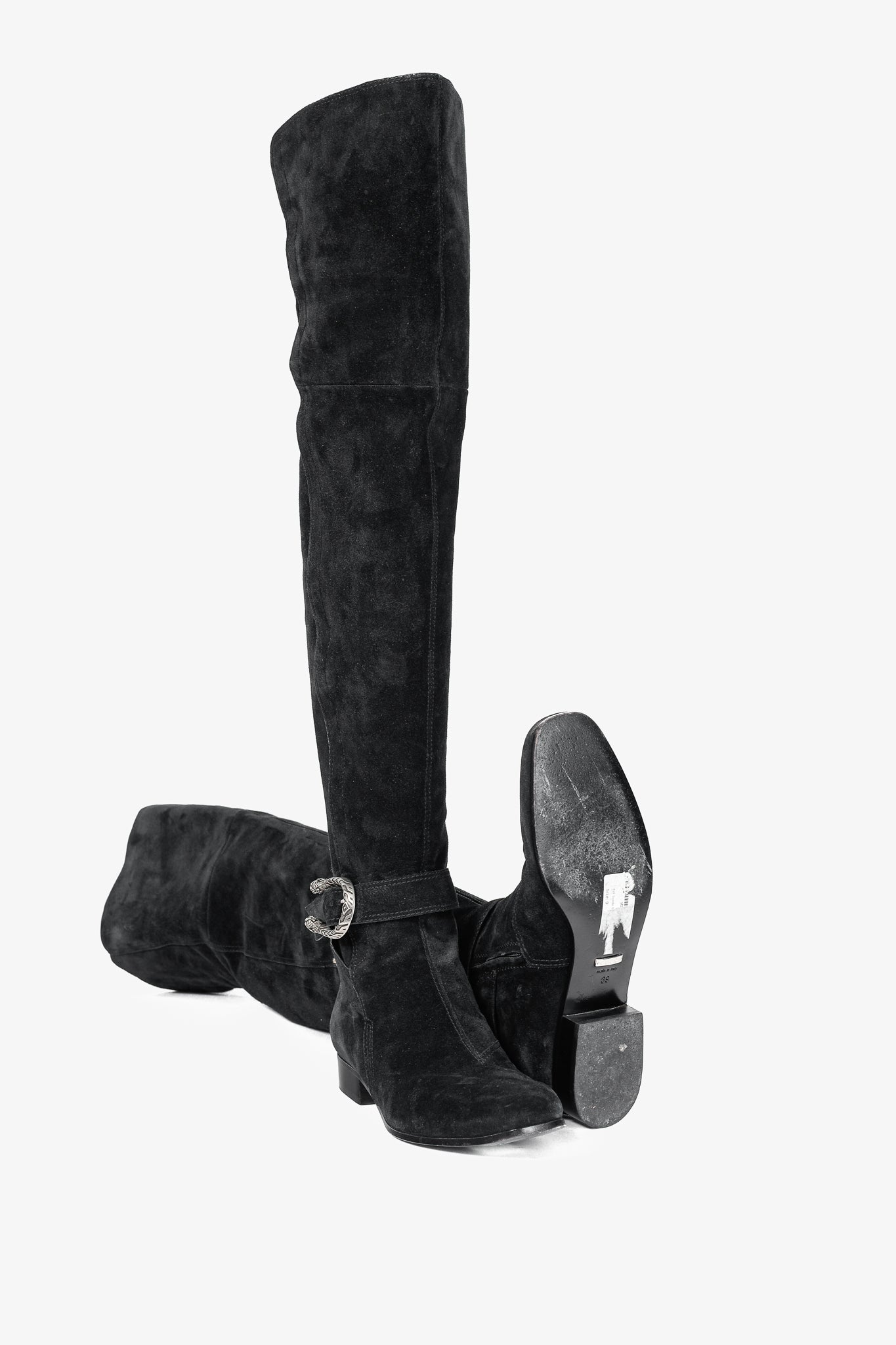 Gucci Dionysus Nero Suede Over-The-Knee Boots