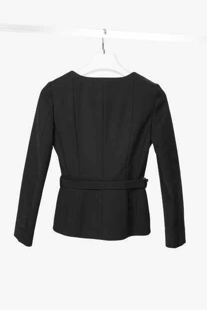 Gucci PF13 Black Cotton-Blend Belted Jacket