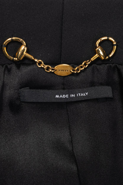 Gucci PF13 Black Cotton-Blend Belted Jacket