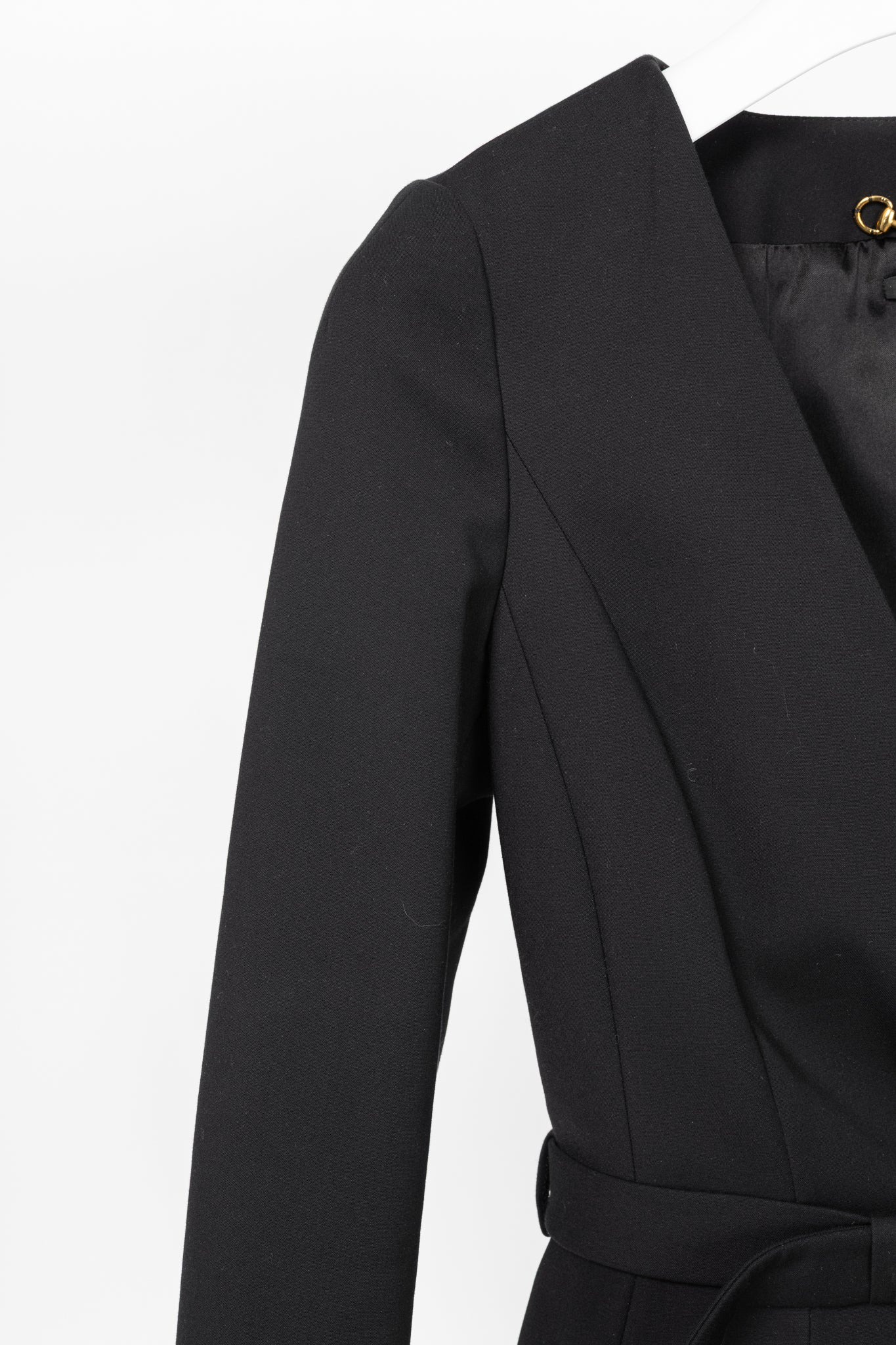 Gucci PF13 Black Cotton-Blend Belted Jacket