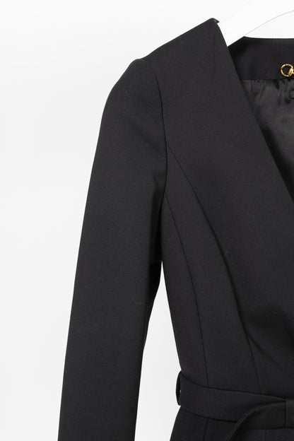 Gucci PF13 Black Cotton-Blend Belted Jacket