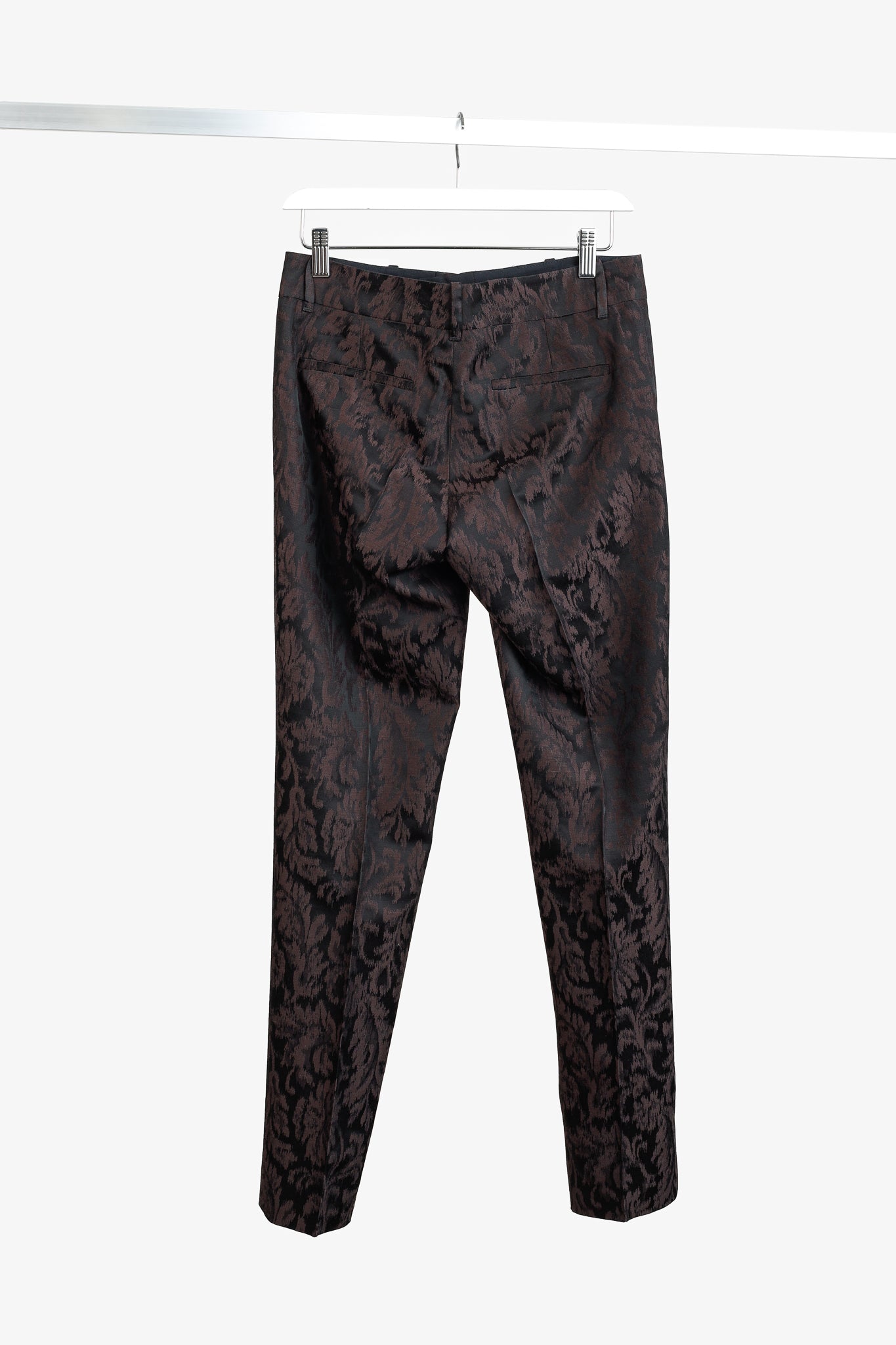 Gucci AW/12 Burgundy Floral-Jacquard Holiday Pants