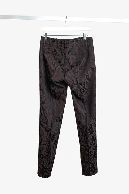 Gucci AW/12 Burgundy Floral-Jacquard Holiday Pants