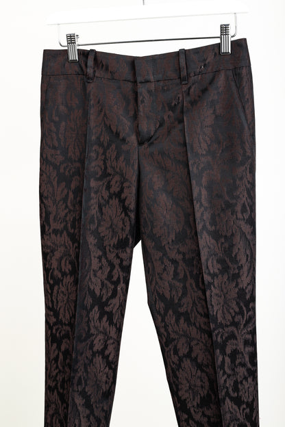 Gucci AW/12 Burgundy Floral-Jacquard Holiday Pants