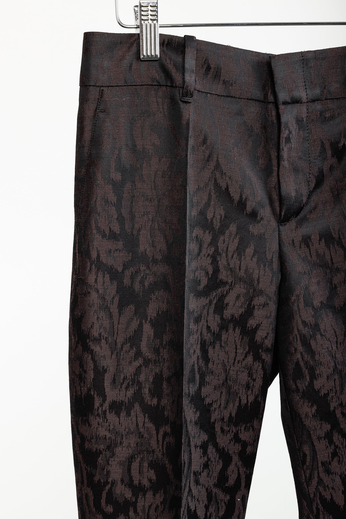 Gucci AW/12 Burgundy Floral-Jacquard Holiday Pants