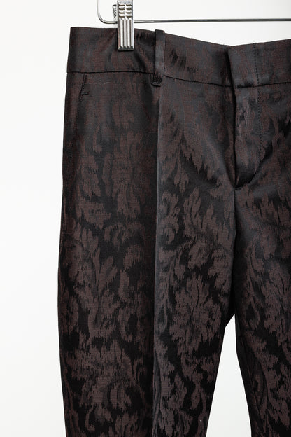Gucci AW/12 Burgundy Floral-Jacquard Holiday Pants
