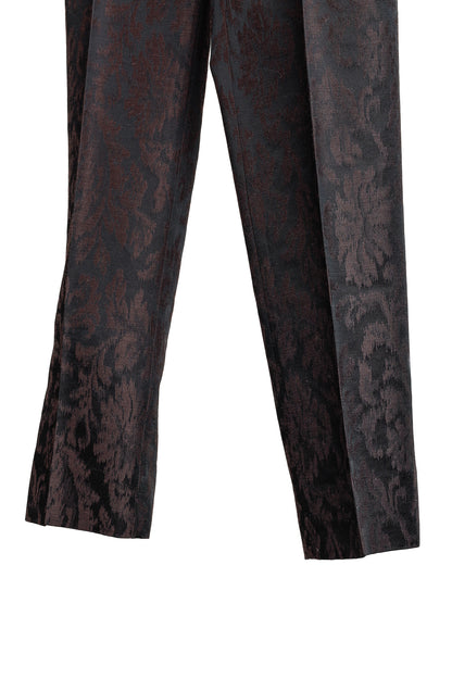 Gucci AW/12 Burgundy Floral-Jacquard Holiday Pants