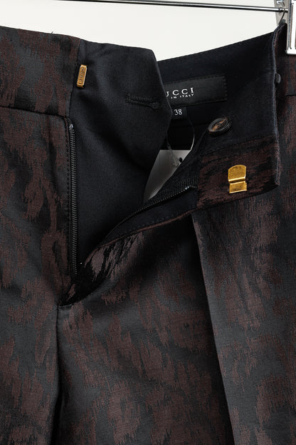 Gucci AW/12 Burgundy Floral-Jacquard Holiday Pants