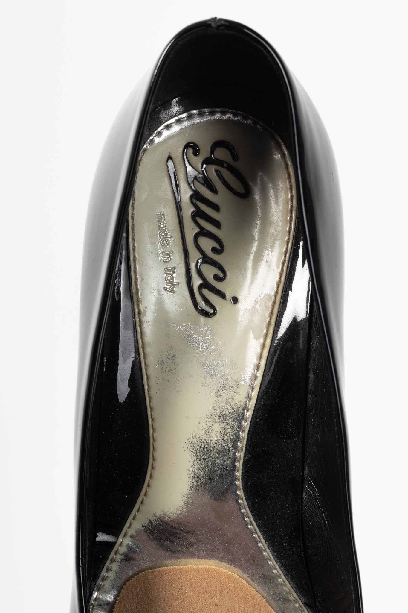 Gucci Black Patent-Leather Platform Pumps