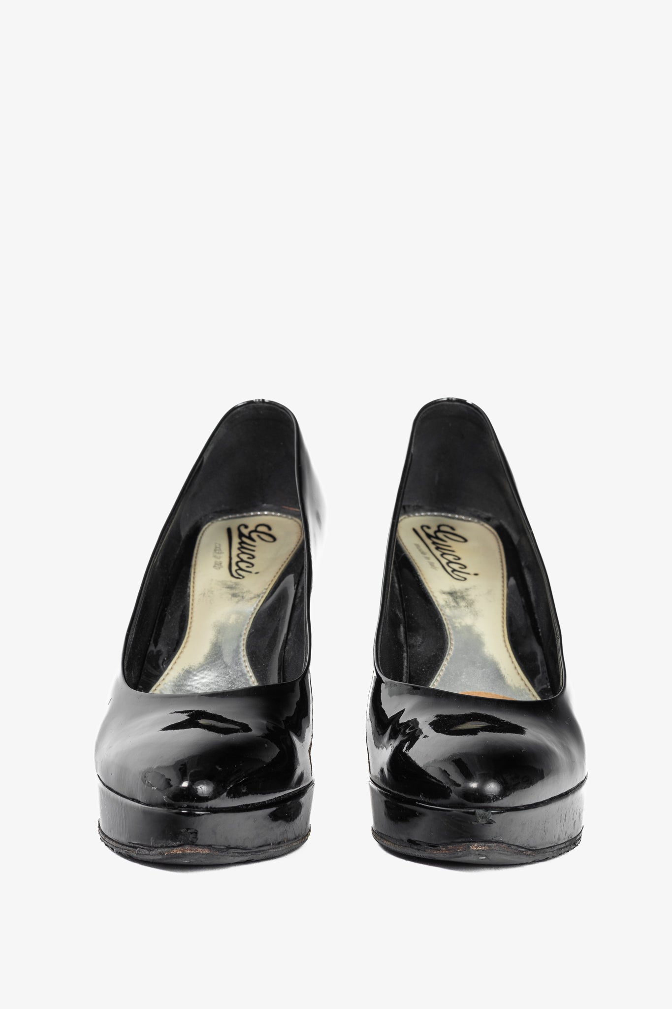 Gucci Black Patent-Leather Platform Pumps