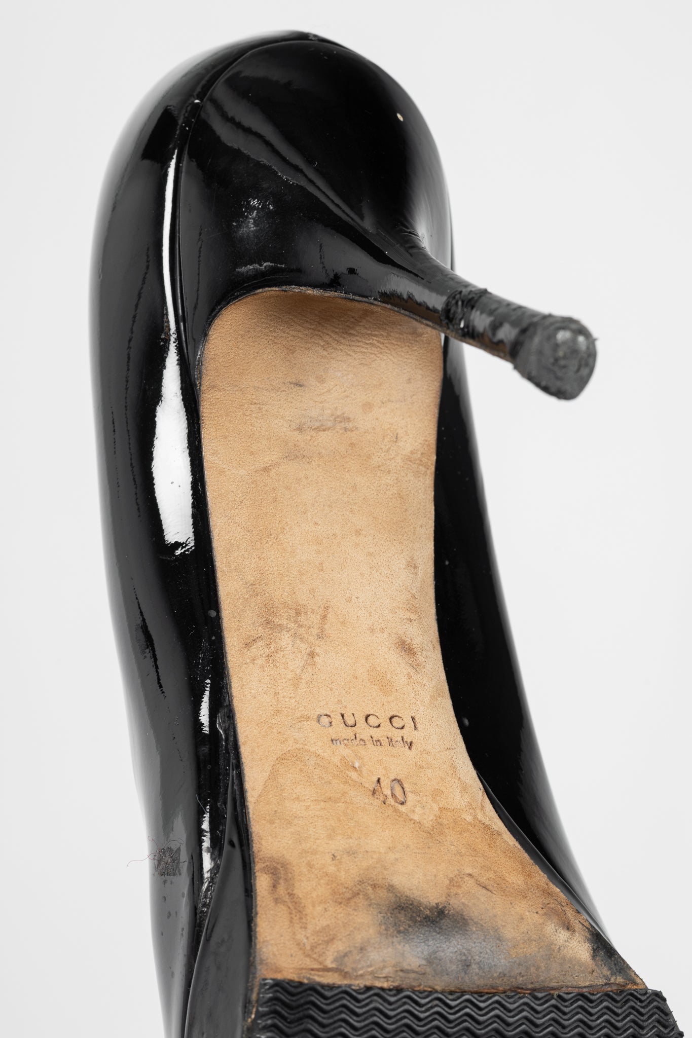 Gucci Black Patent-Leather Platform Pumps