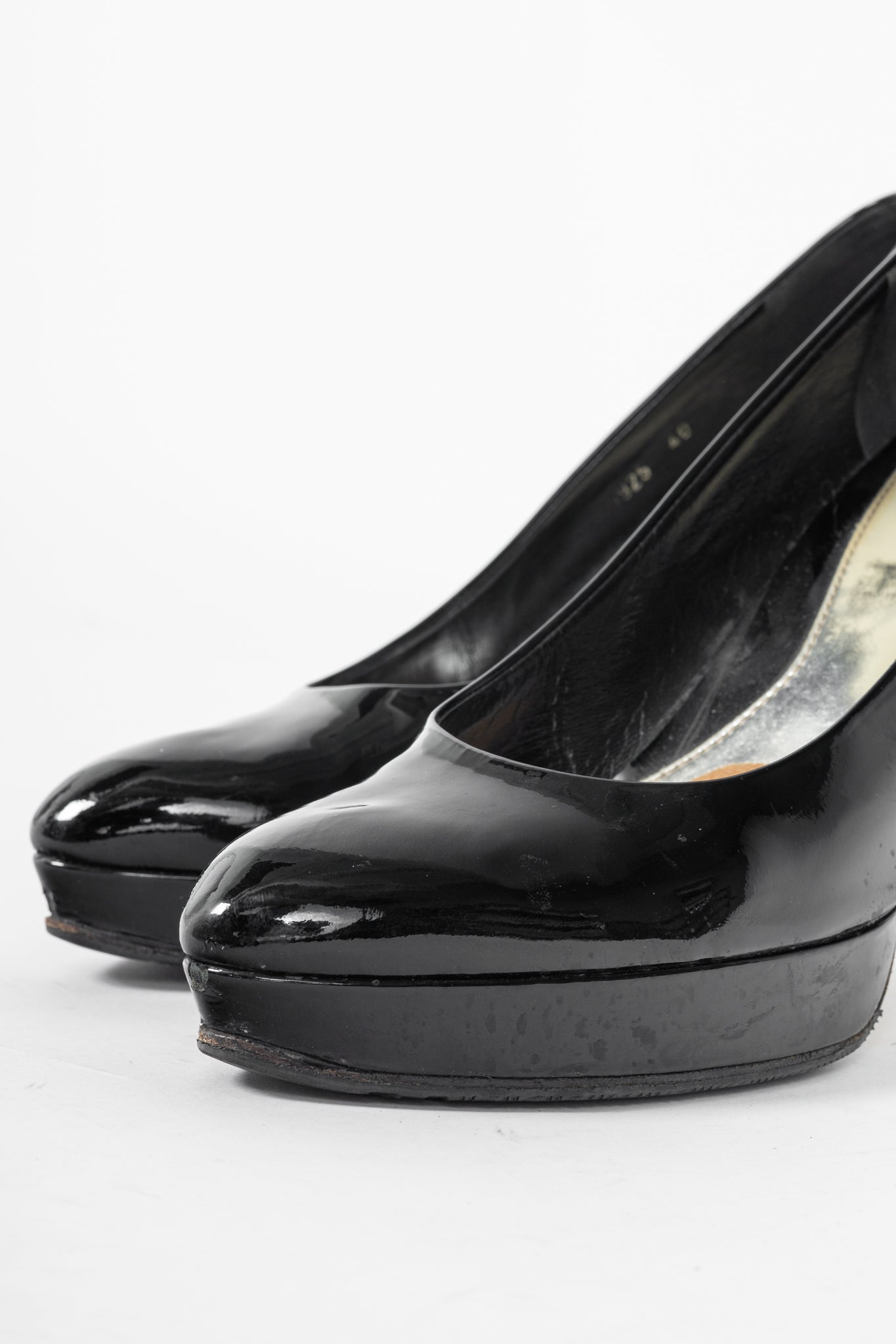 Gucci Black Patent-Leather Platform Pumps