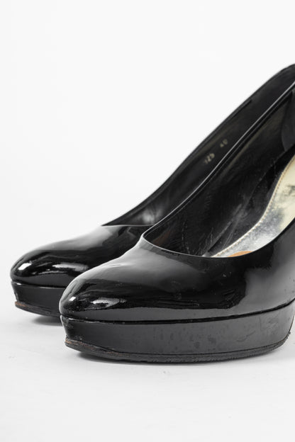 Gucci Black Patent-Leather Platform Pumps
