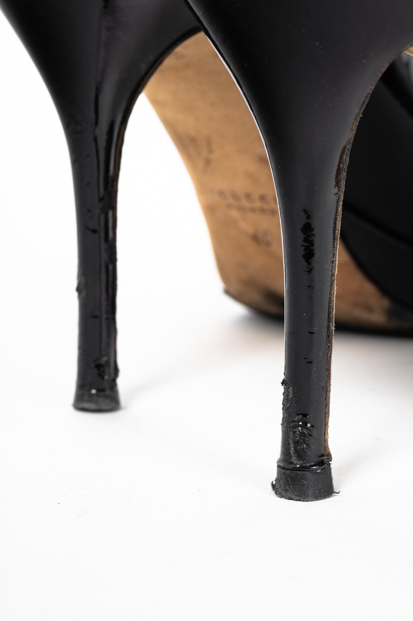 Gucci Black Patent-Leather Platform Pumps