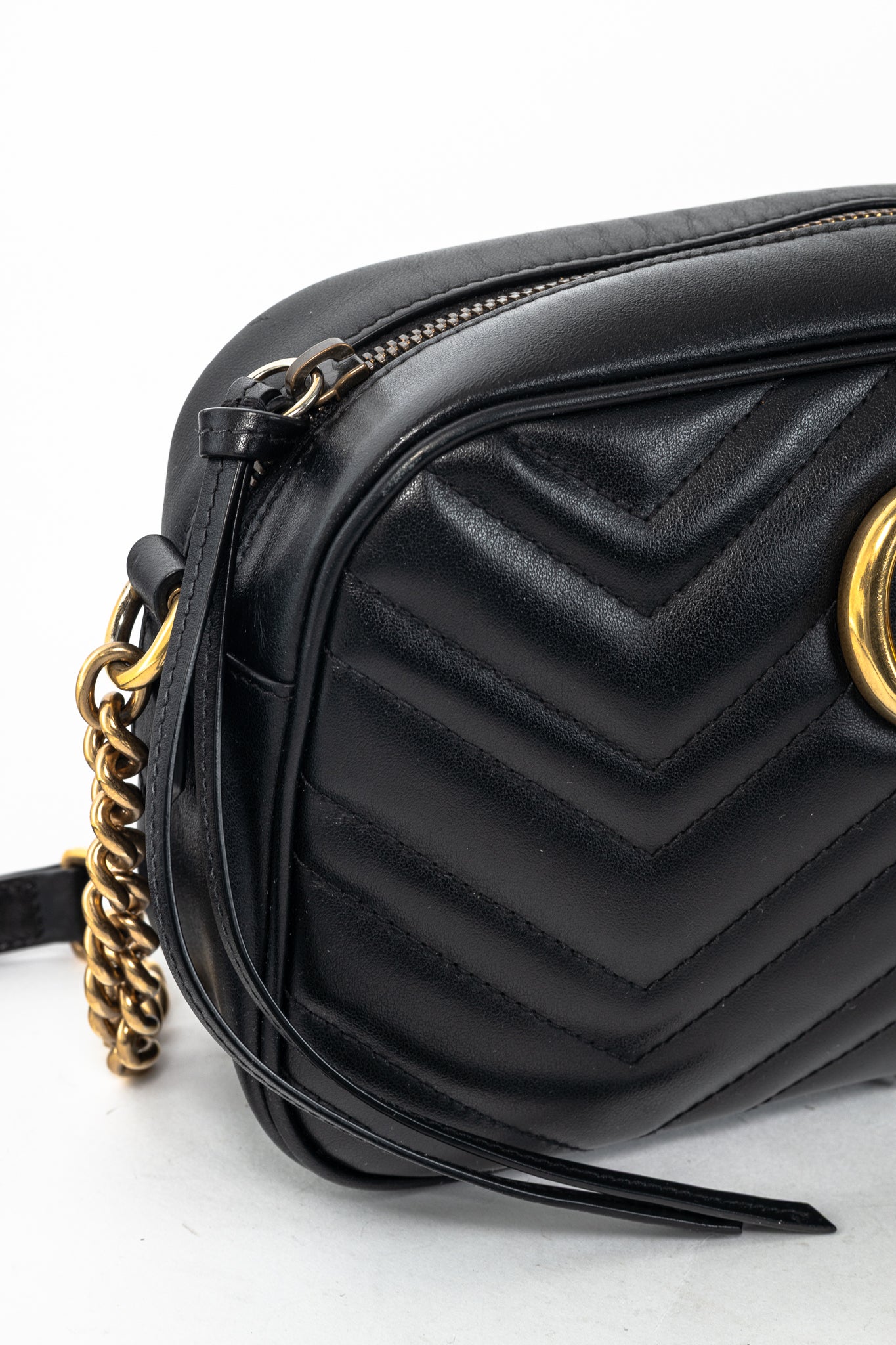 Gucci GG Marmont Small Black Matelassé Shoulder Bag