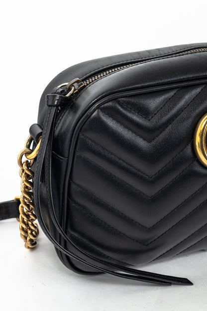 Gucci GG Marmont Small Black Matelassé Shoulder Bag