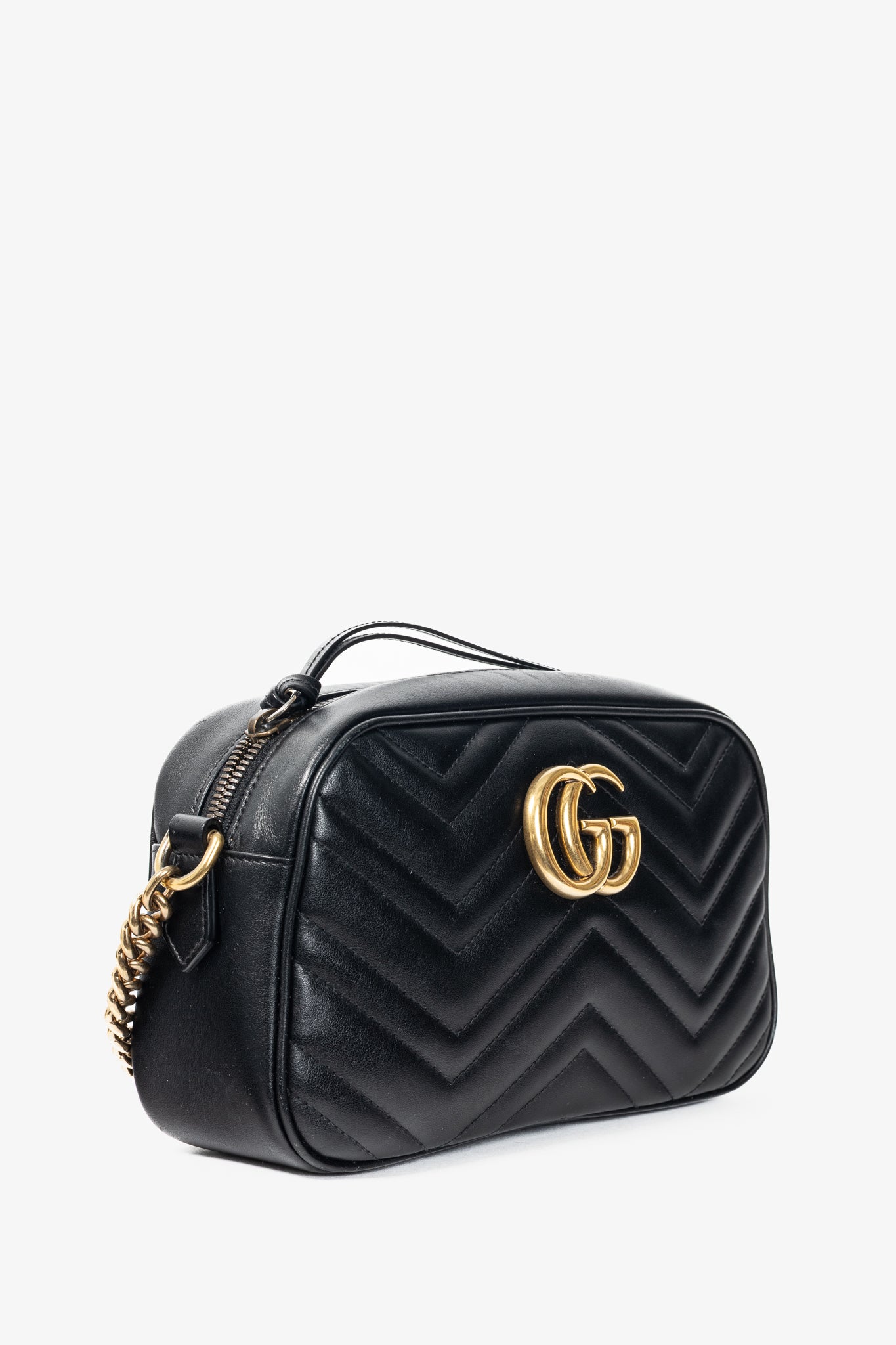 Gucci GG Marmont Small Black Matelassé Shoulder Bag