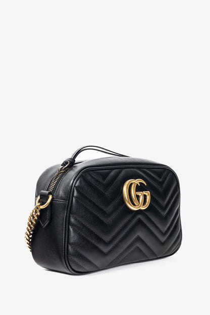 Gucci GG Marmont Small Black Matelassé Shoulder Bag