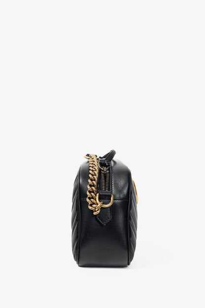 Gucci GG Marmont Small Black Matelassé Shoulder Bag