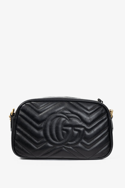 Gucci GG Marmont Small Black Matelassé Shoulder Bag