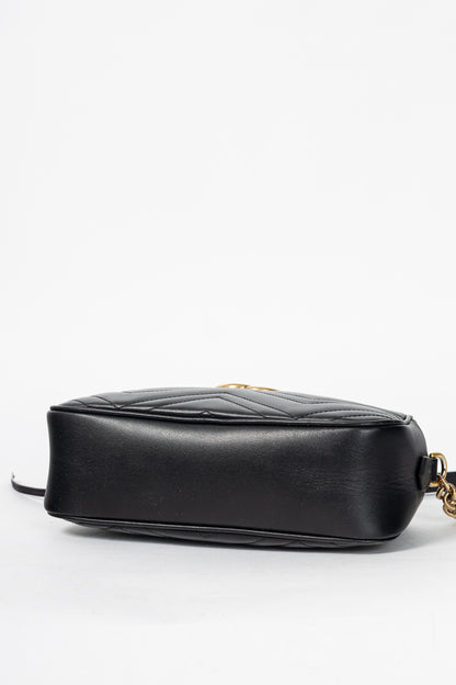Gucci GG Marmont Small Black Matelassé Shoulder Bag