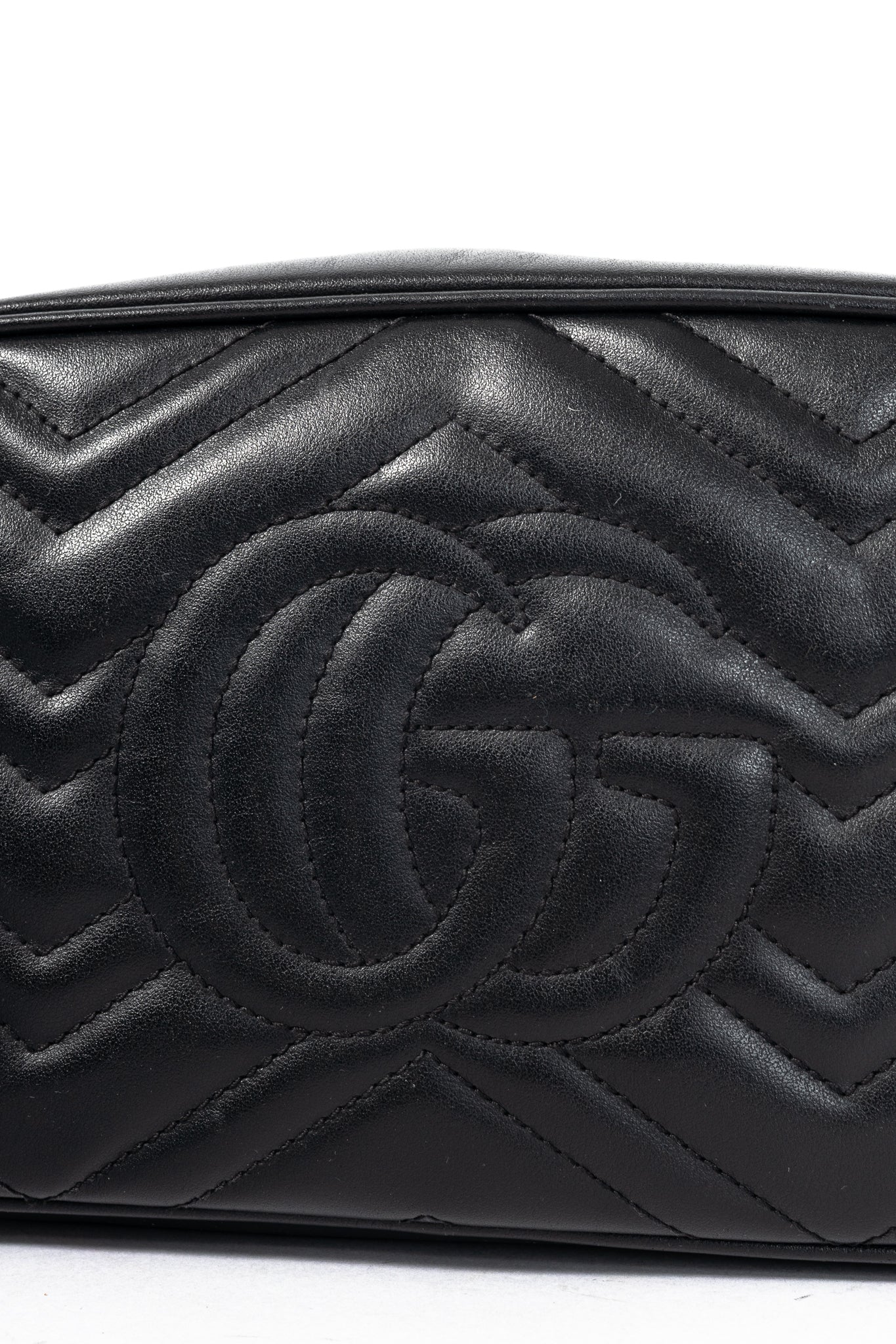 Gucci GG Marmont Small Black Matelassé Shoulder Bag