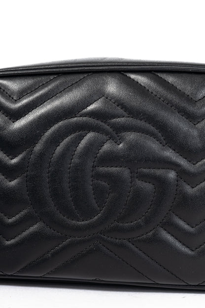 Gucci GG Marmont Small Black Matelassé Shoulder Bag